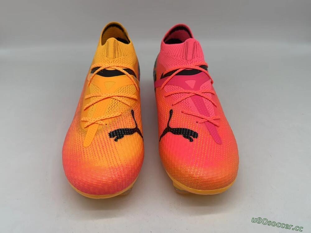 Men's Puma Future Ultimate FG Firm Ground Low-Tops Football Boots - Pink/Yellow/Black