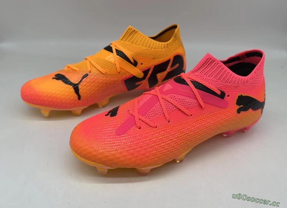 Men's Puma Future Ultimate FG Firm Ground Low-Tops Football Boots - Pink/Yellow/Black