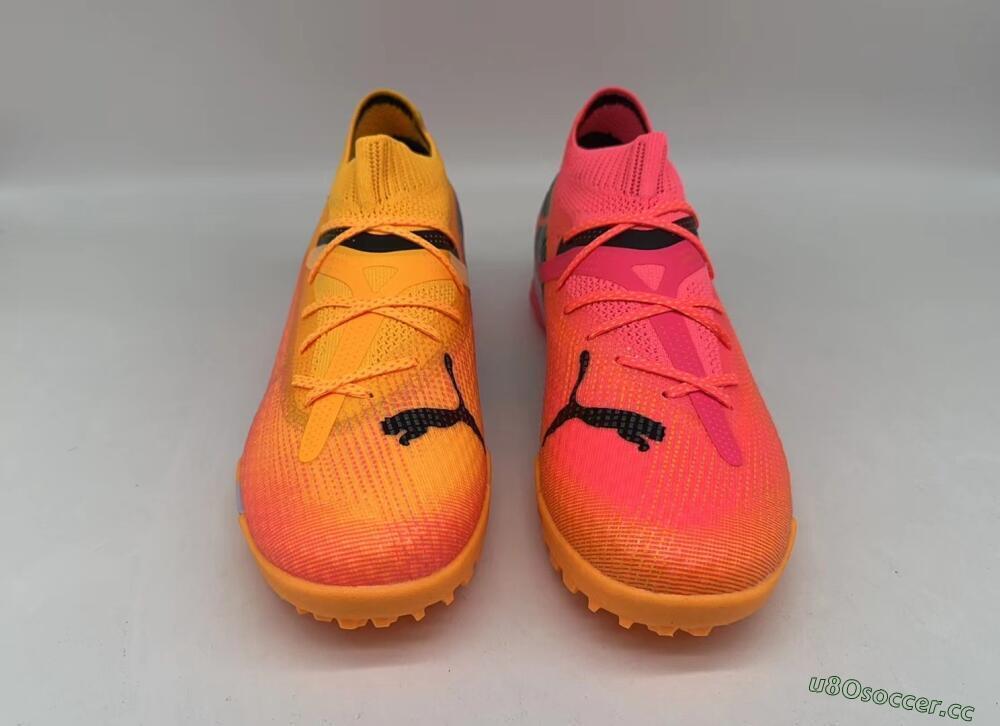 Men's Puma Future 7 Ultimate TF Artificial Turf Low-Tops Football Shoes - Pink/Black/White