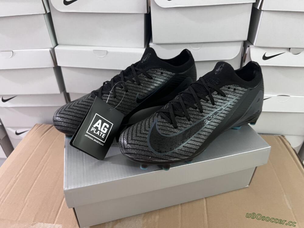 Unisex Nike Air Zoom Mercurial Vapor 16 Elite AG Artificial Grass Low-Tops Football Boots - Black/Grey/Blue