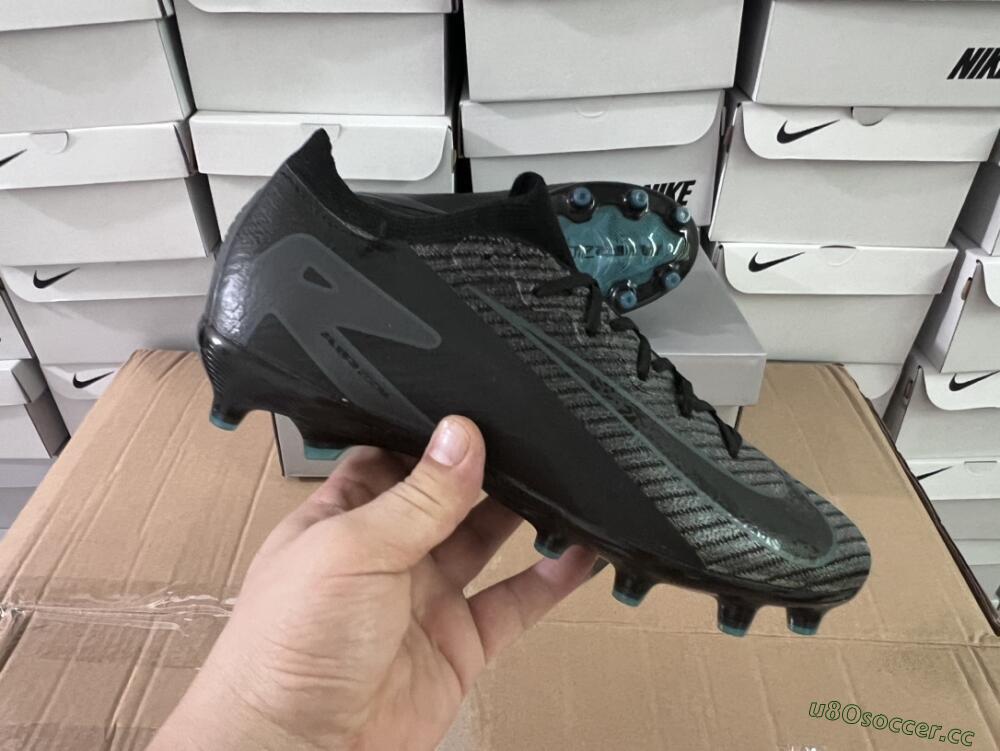 Unisex Nike Air Zoom Mercurial Vapor 16 Elite AG Artificial Grass Low-Tops Football Boots - Black/Grey/Blue