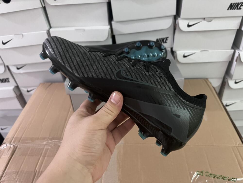 Unisex Nike Air Zoom Mercurial Vapor 16 Elite AG Artificial Grass Low-Tops Football Boots - Black/Grey/Blue