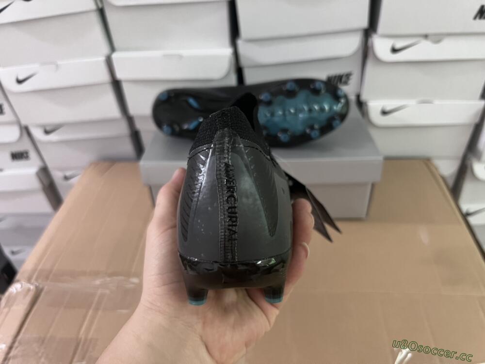 Unisex Nike Air Zoom Mercurial Vapor 16 Elite AG Artificial Grass Low-Tops Football Boots - Black/Grey/Blue
