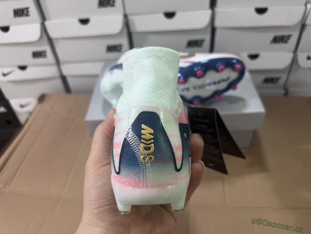 Unisex Nike Air Zoom Mercurial Superfly 10 Elite AG Artificial Grass High-Tops Football Boots - Jade/Yellow/Pink/Blue