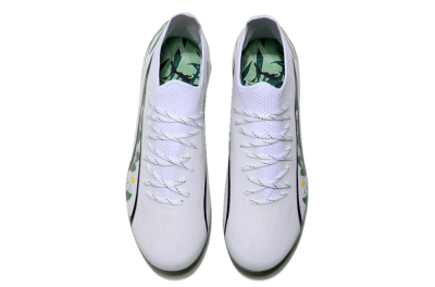 Men's Puma Ultra Ultimate MG Multi Ground Low-Tops Football Boots - White/Black/Green