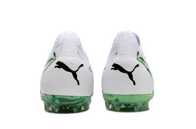 Men's Puma Ultra Ultimate MG Multi Ground Low-Tops Football Boots - White/Black/Green