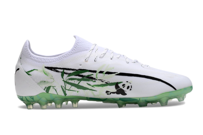 Men's Puma Ultra Ultimate MG Multi Ground Low-Tops Football Boots - White/Black/Green