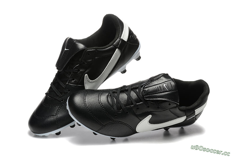 Men's Nike The Premier 3 FG Firm Ground Low-Tops Football Boots - Black/Beige/White 6