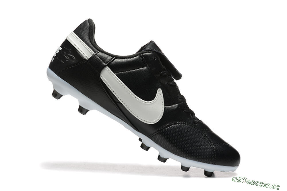 Men's Nike The Premier 3 FG Firm Ground Low-Tops Football Boots - Black/Beige/White 7