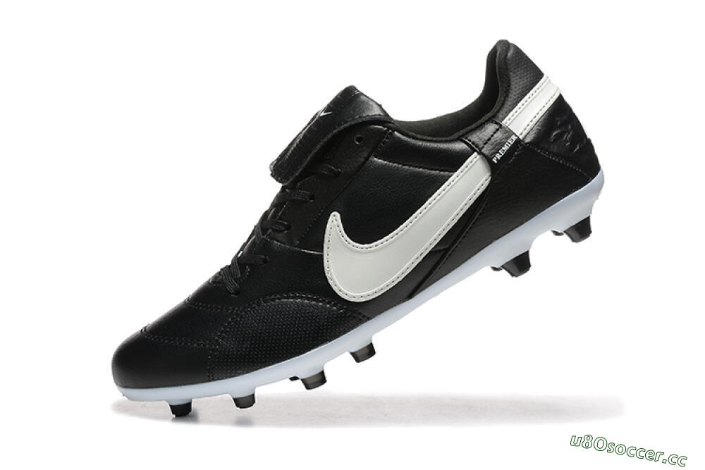 Men's Nike The Premier 3 FG Firm Ground Low-Tops Football Boots - Black/Beige/White 8