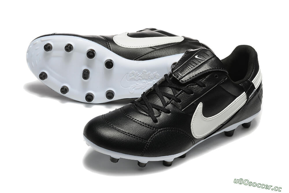 Men's Nike The Premier 3 FG Firm Ground Low-Tops Football Boots - Black/Beige/White 3