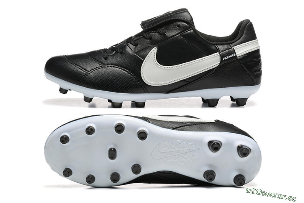 Men's Nike The Premier 3 FG Firm Ground Low-Tops Football Boots - Black/Beige/White 1