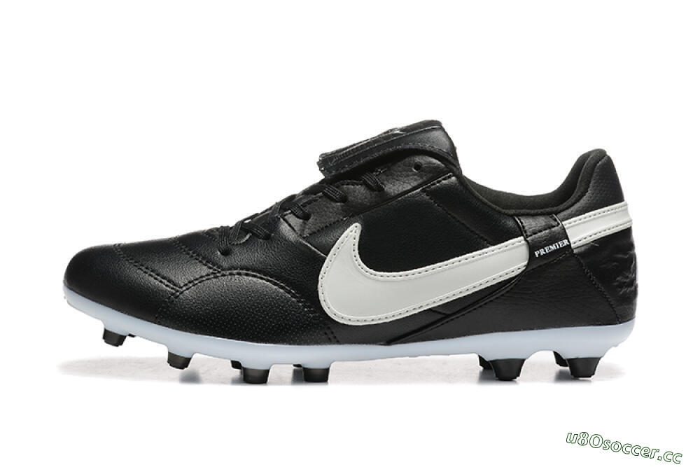 Men's Nike The Premier 3 FG Firm Ground Low-Tops Football Boots - Black/Beige/White 0