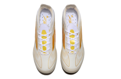 Unisex Adidas F50 Elite TF Artificial Turf Low-Tops Football Shoes - White/Gold
