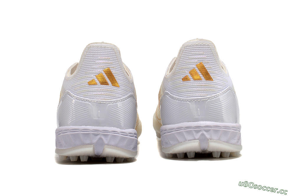 Unisex Adidas F50 Elite TF Artificial Turf Low-Tops Football Shoes - White/Gold 5