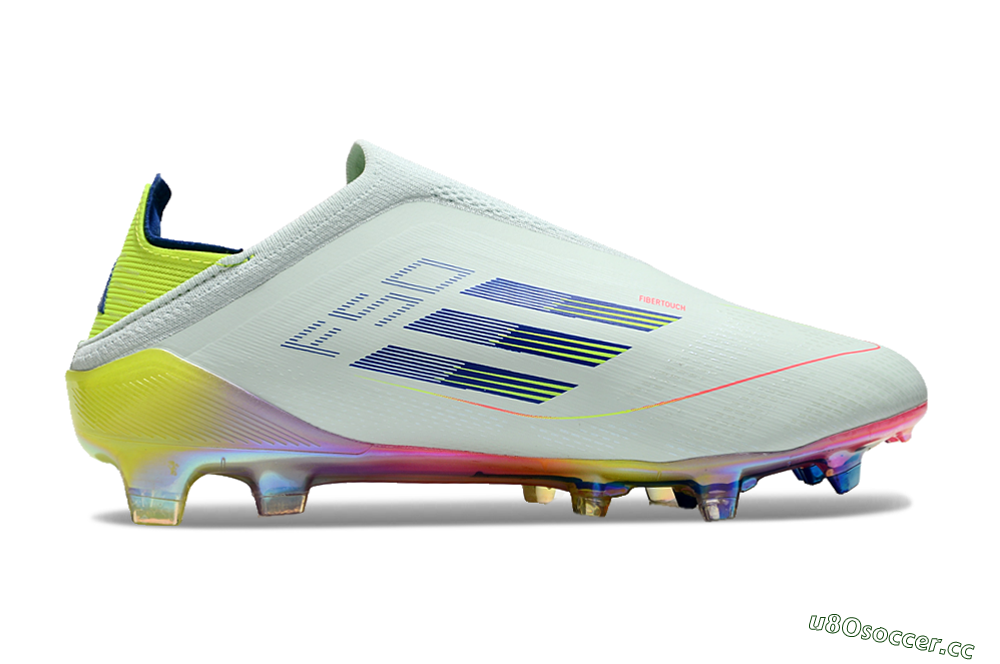 Unisex Adidas F50 Elite Laceless FG Firm Ground Low-Tops Football Boots - Jade/Blue/Yellow 6
