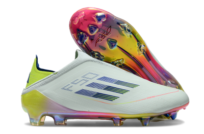 Unisex Adidas F50 Elite Laceless FG Firm Ground Low-Tops Football Boots - Jade/Blue/Yellow