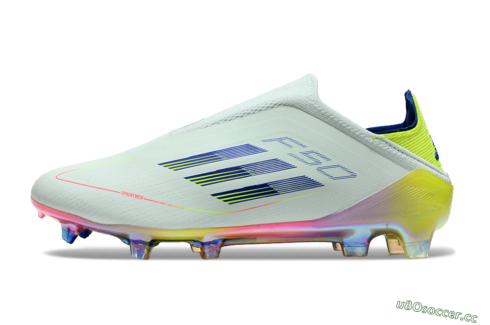 Unisex Adidas F50 Elite Laceless FG Firm Ground Low-Tops Football Boots - Jade/Blue/Yellow 0