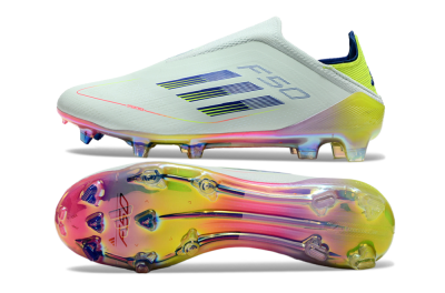 Unisex Adidas F50 Elite Laceless FG Firm Ground Low-Tops Football Boots - Jade/Blue/Yellow