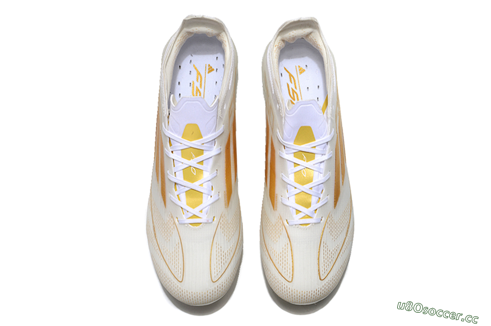 Unisex Adidas F50 Elite FG Firm Ground Low-Tops Football Boots - White/Gold 4
