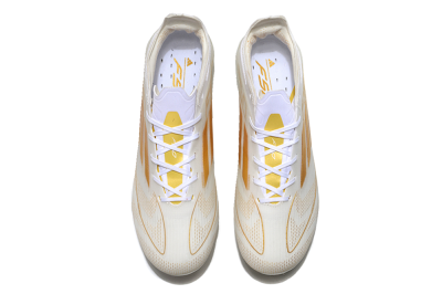 Unisex Adidas F50 Elite FG Firm Ground Low-Tops Football Boots - White/Gold