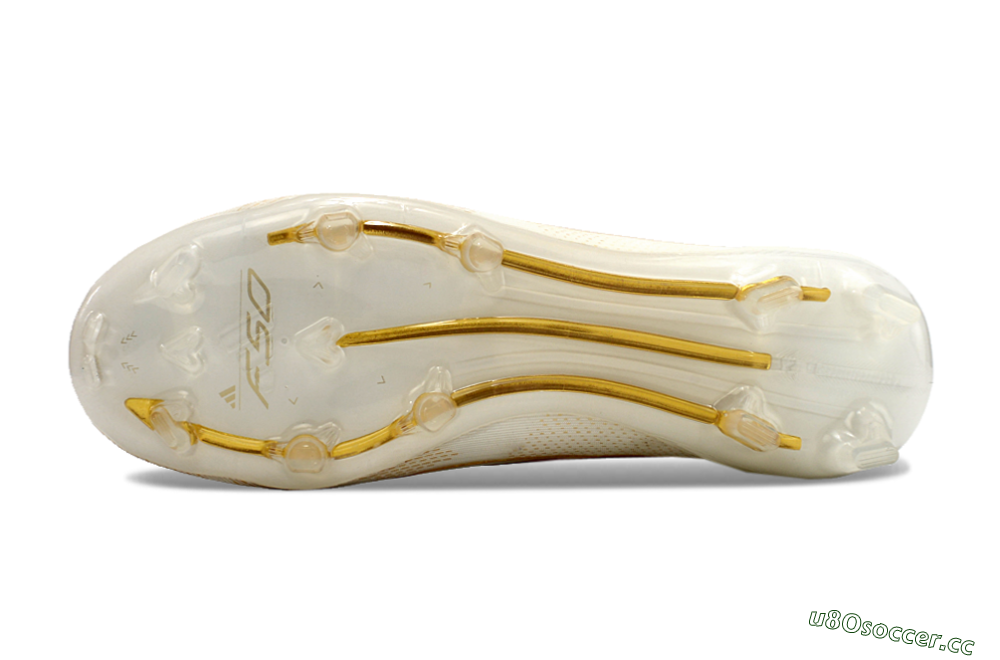 Unisex Adidas F50 Elite FG Firm Ground Low-Tops Football Boots - White/Gold 6