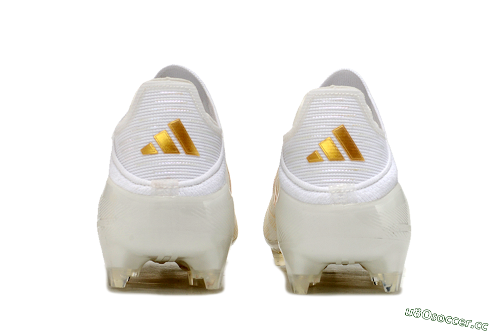 Unisex Adidas F50 Elite Laceless FG Firm Ground Low-Tops Football Boots - White/Gold 5