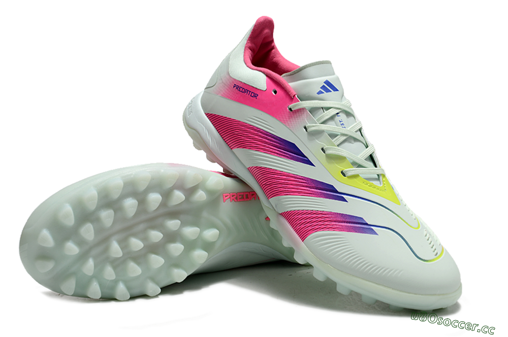Unisex Adidas Predator 24 Elite TF Artificial Turf Low-Tops Football Shoes - Jade/Pink/Purple 3