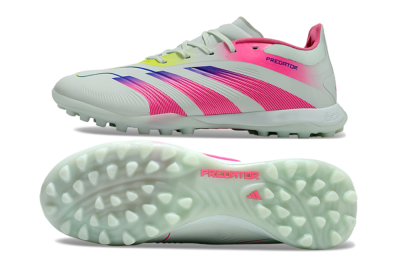 Unisex Adidas Predator 24 Elite TF Artificial Turf Low-Tops Football Shoes - Jade/Pink/Purple