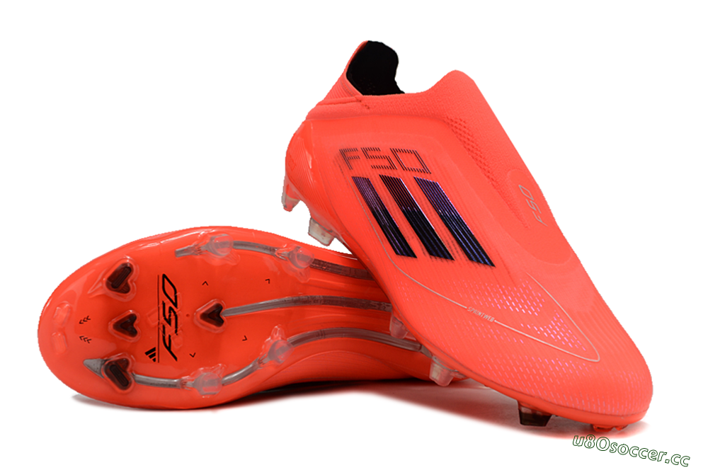 Unisex Adidas F50 Elite Laceless FG Firm Ground Low-Tops Football Boots - Red/Blue/Silver 3