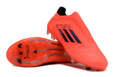Unisex Adidas F50 Elite Laceless FG Firm Ground Low-Tops Football Boots - Red/Blue/Silver