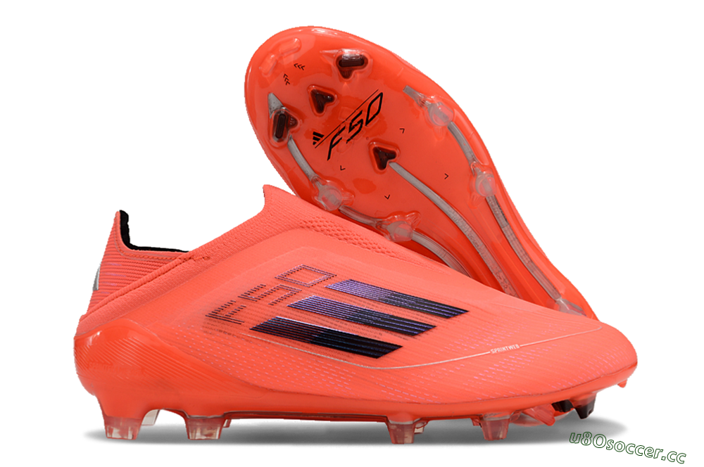 Unisex Adidas F50 Elite Laceless FG Firm Ground Low-Tops Football Boots - Red/Blue/Silver 2