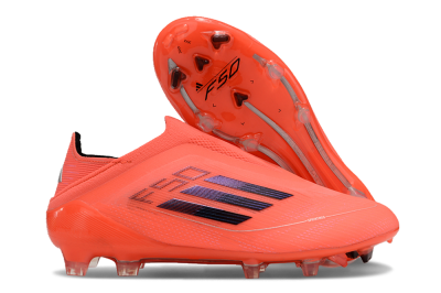 Unisex Adidas F50 Elite Laceless FG Firm Ground Low-Tops Football Boots - Red/Blue/Silver