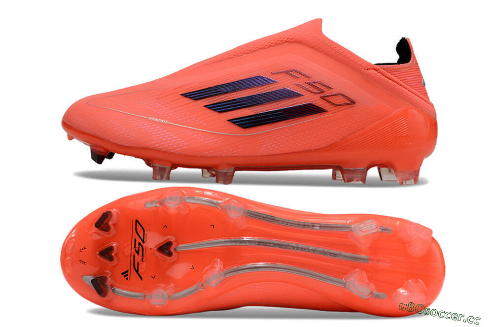 Unisex Adidas F50 Elite Laceless FG Firm Ground Low-Tops Football Boots - Red/Blue/Silver 1
