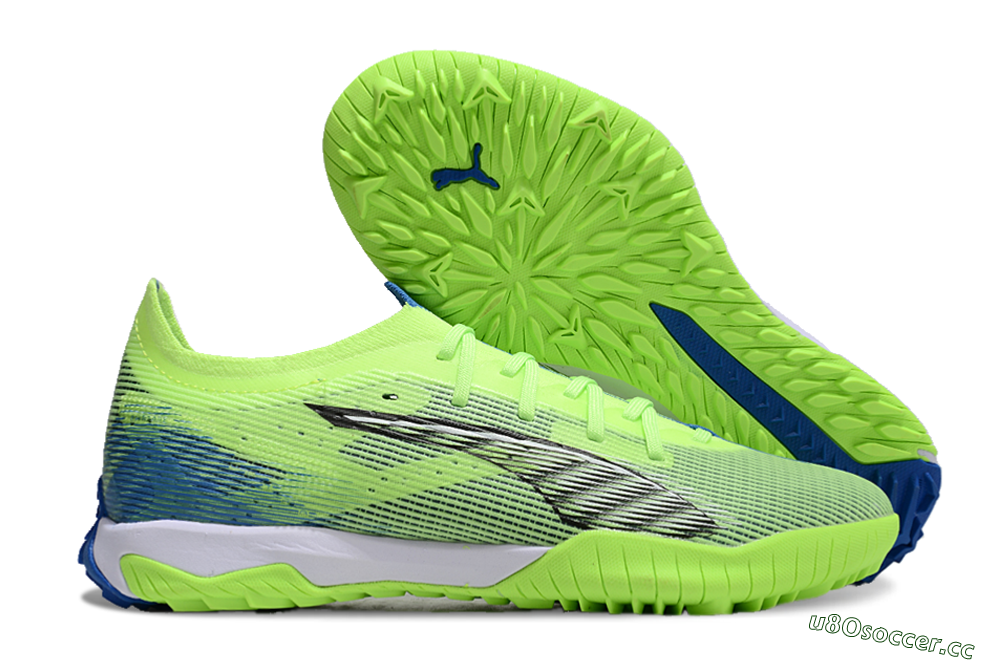 Men's Puma Ultra Ultimate TF Artificial Turf Low-Tops Football Shoes - Yellow/White/Blue 2