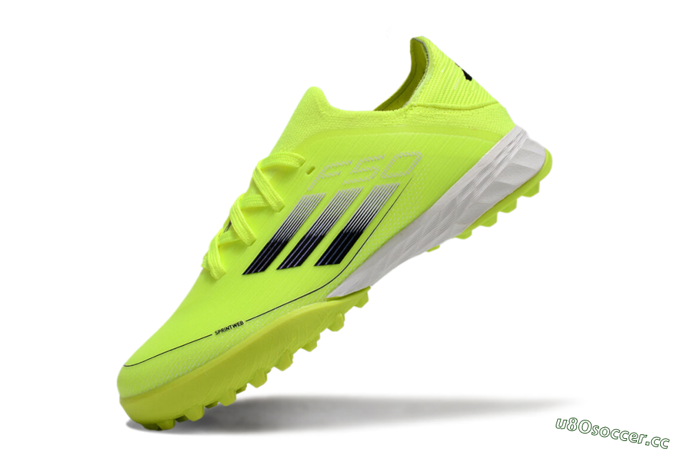 Kids Adidas F50 Elite TF Artificial Turf Low-Tops Football Shoes - Yellow/Black/White 5