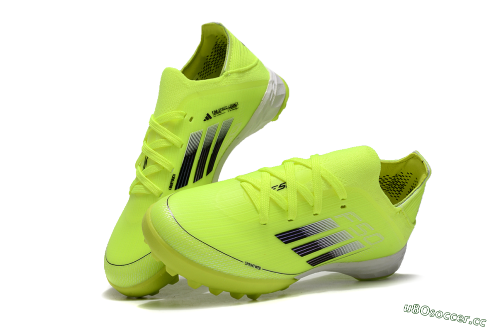 Kids Adidas F50 Elite TF Artificial Turf Low-Tops Football Shoes - Yellow/Black/White 3