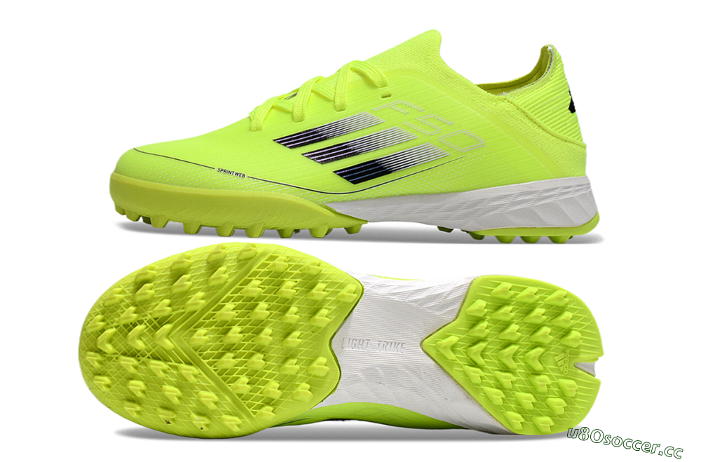 Kids Adidas F50 Elite TF Artificial Turf Low-Tops Football Shoes - Yellow/Black/White 1