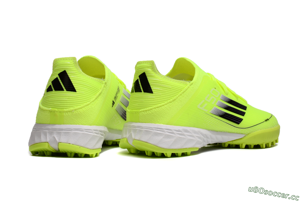 Kids Adidas F50 Elite TF Artificial Turf Low-Tops Football Shoes - Yellow/Black/White 7