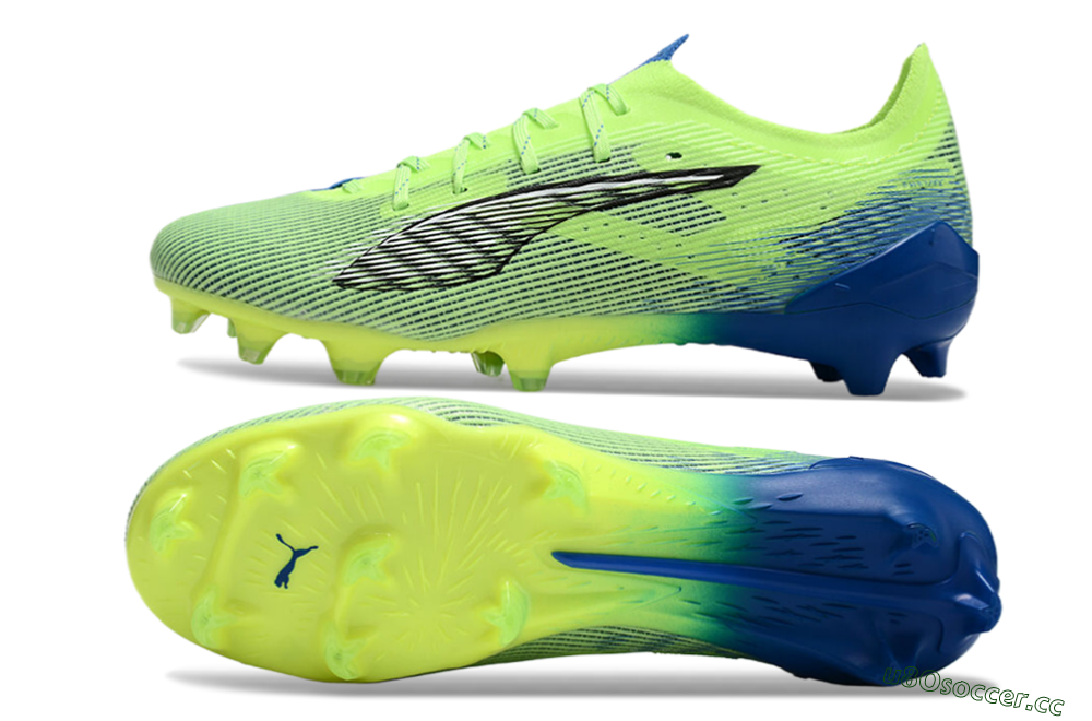 Men's Puma Ultra Ultimate FG Firm Ground Low-Tops Football Boots - Yellow/White/Blue 1