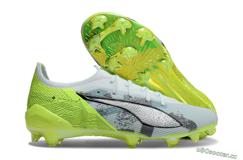 Men's Puma Ultra Ultimate FG Firm Ground Low-Tops Football Boots - Jade/White/Yellow 2