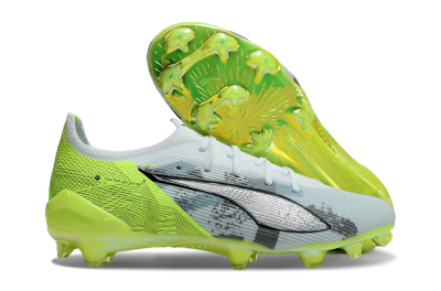 Men's Puma Ultra Ultimate FG Firm Ground Low-Tops Football Boots - Jade/White/Yellow