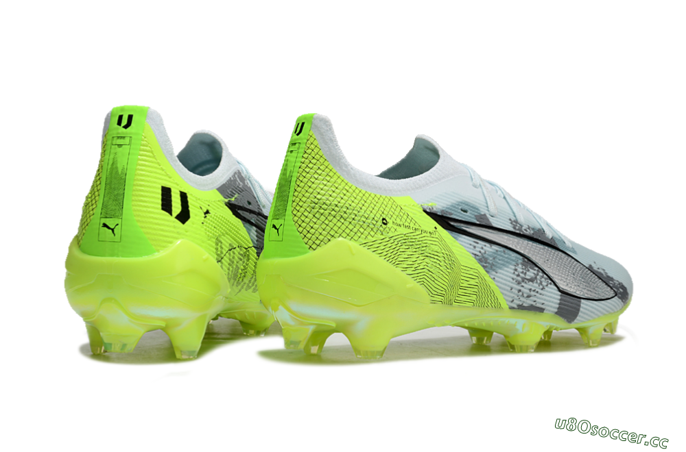 Men's Puma Ultra Ultimate FG Firm Ground Low-Tops Football Boots - Jade/White/Yellow 6