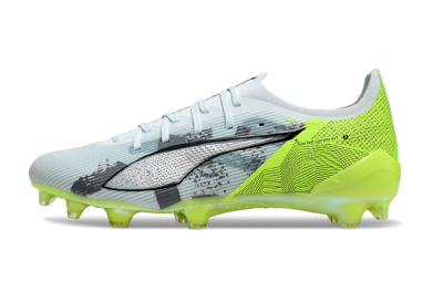 Men's Puma Ultra Ultimate FG Firm Ground Low-Tops Football Boots - Jade/White/Yellow