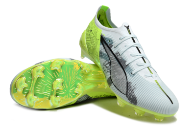 Men's Puma Ultra Ultimate FG Firm Ground Low-Tops Football Boots - Jade/White/Yellow