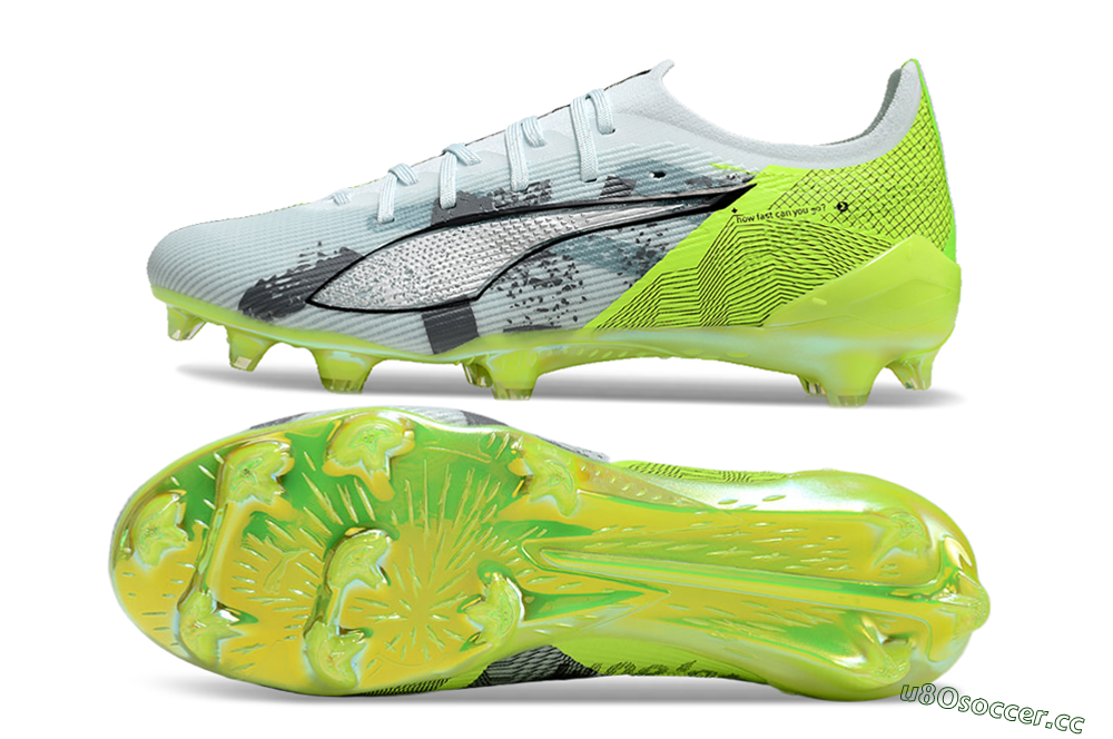 Men's Puma Ultra Ultimate FG Firm Ground Low-Tops Football Boots - Jade/White/Yellow 1