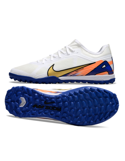 Unisex Nike Air Zoom Mercurial Vapor 16 Elite TF Artificial Turf Low-Tops Football Shoes - White/Gold/Orange/Blue