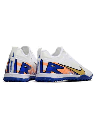 Unisex Nike Air Zoom Mercurial Vapor 16 Elite TF Artificial Turf Low-Tops Football Shoes - White/Gold/Orange/Blue
