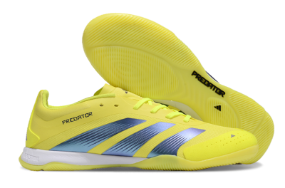 Unisex Adidas Predator 24 Elite IC Indoor & Futsal Low-Tops Football Shoes - Yellow/Blue/White