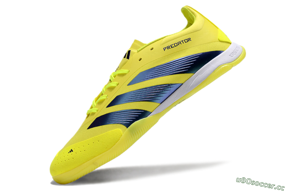 Unisex Adidas Predator 24 Elite IC Indoor & Futsal Low-Tops Football Shoes - Yellow/Blue/White 5